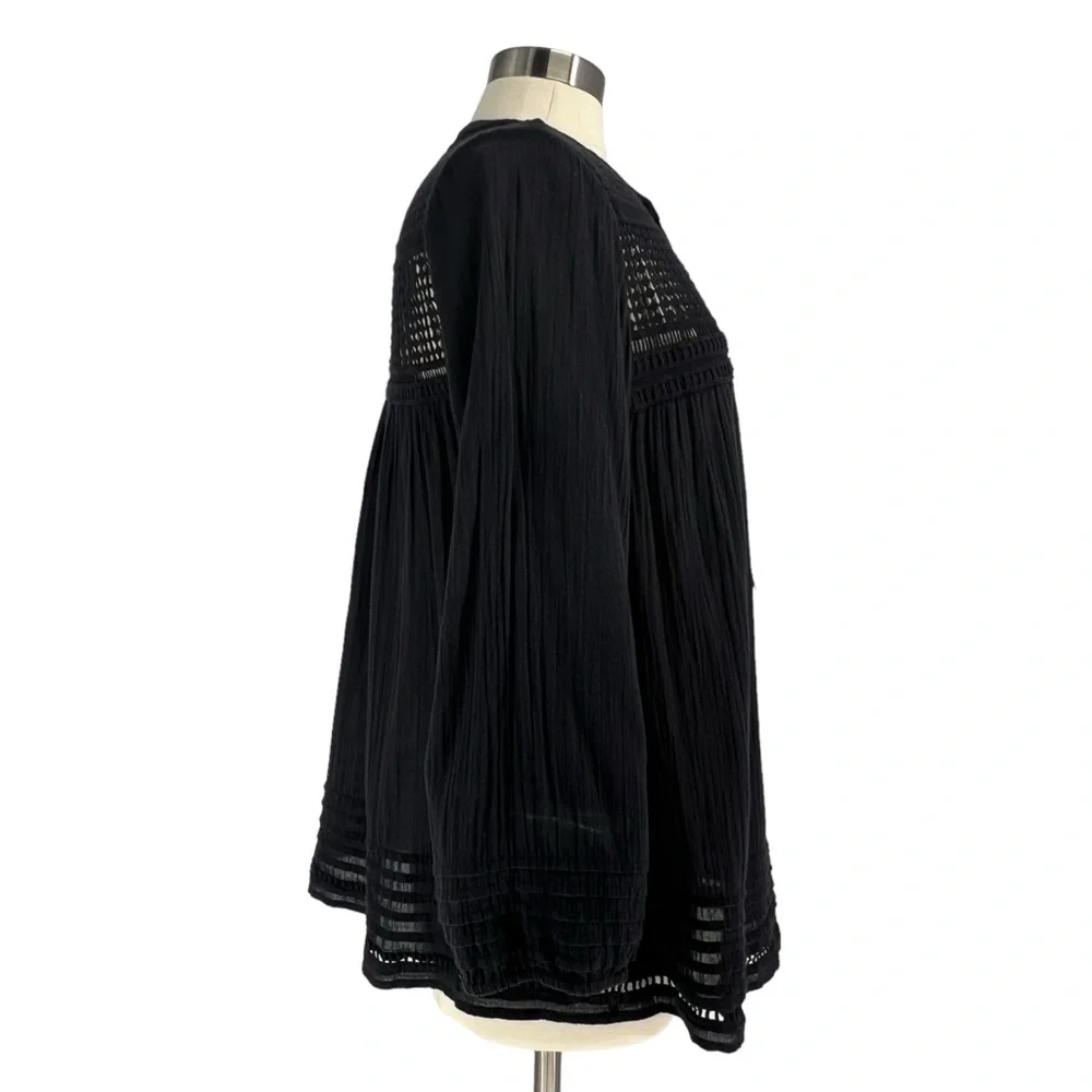 JOIE 100% Cotton Tassle Tie Peasant Blouse M - Picture 4 of 8